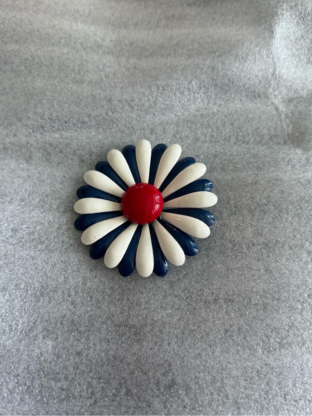 Vintage Red White and Blue Flower Pin